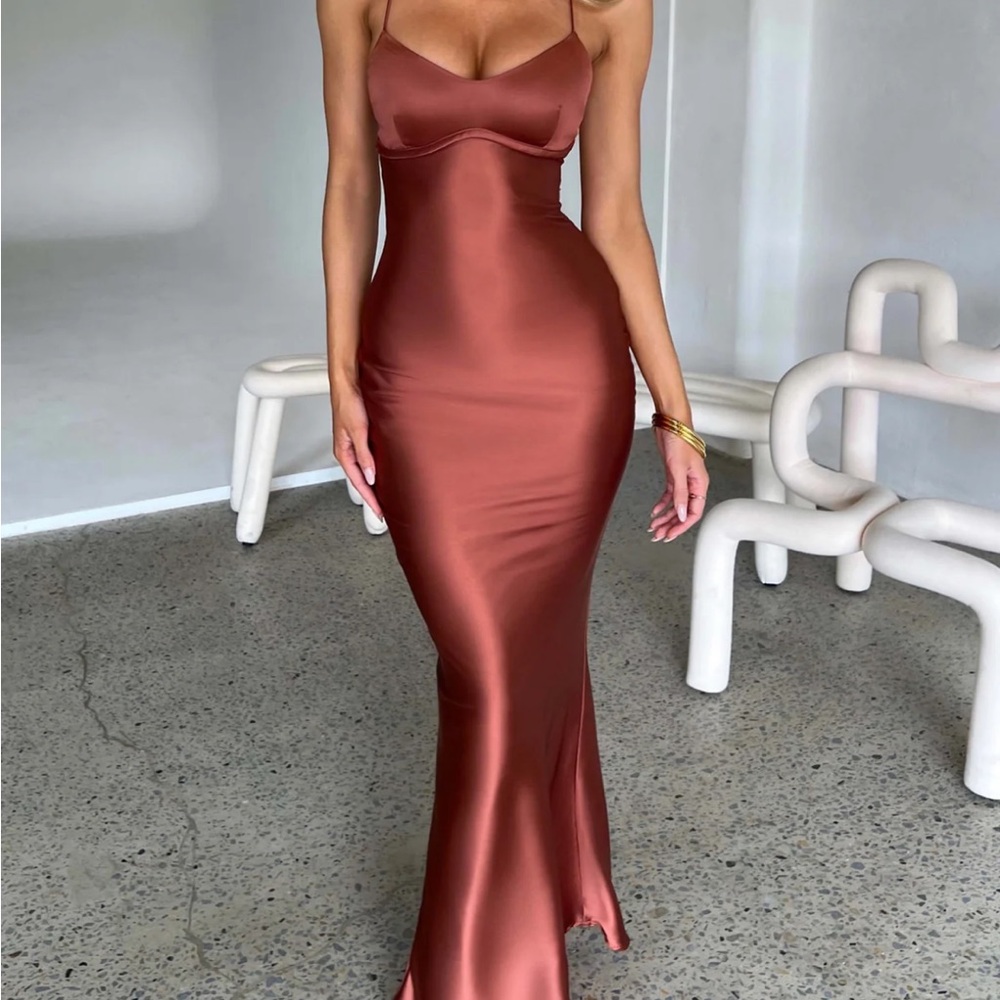 Malika Maxi Dress (Rust Bridesmaid dress) - Size 8/L